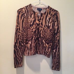 Ralph Lauren animal print cardigan girls EUC 12-14